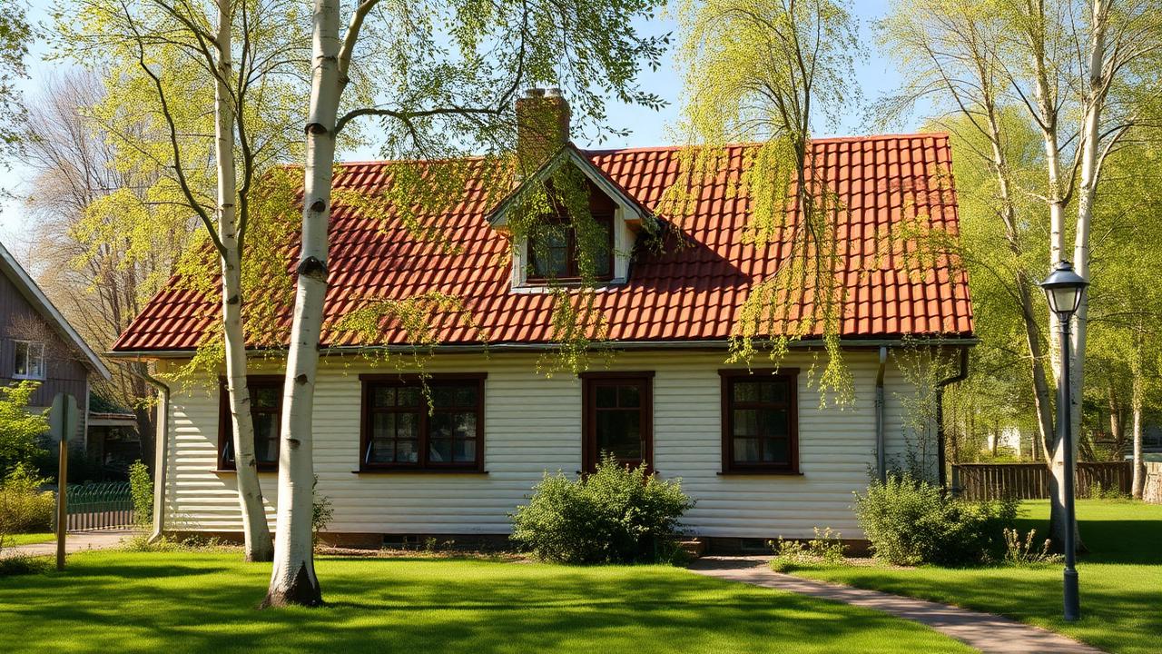 Rintamamiestalo tiilikatolla Pakilassa Helsingissä